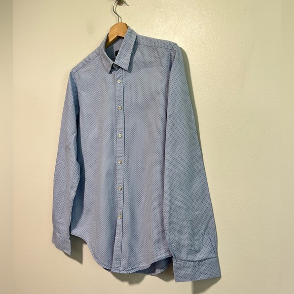 Zara Man Slim Fit Long Sleeve Button-Down Shirt Light Blue Size M - Picture 8 of 8